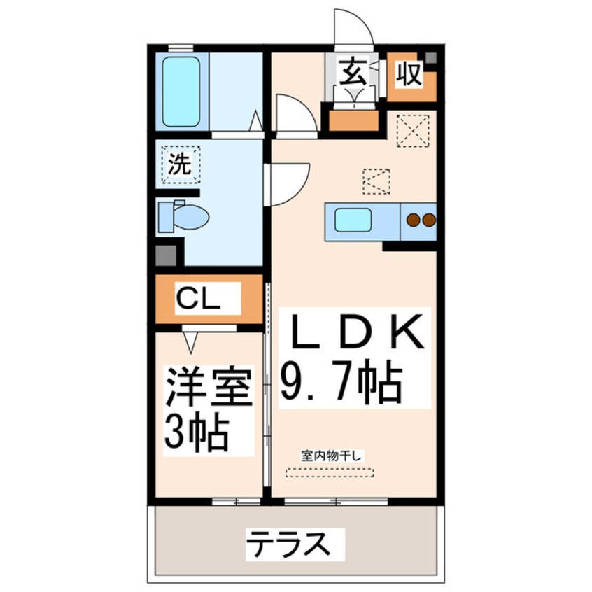 間取図 熊本都市バス（熊本市）/西小峯 徒歩6分 1階 築14年