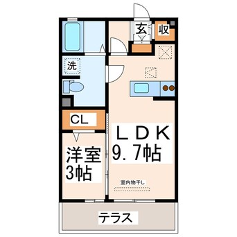 間取図 熊本都市バス（熊本市）/西小峯 徒歩6分 1階 築14年