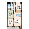 熊本市営バス/東部市民センター前 徒歩1分 3階 築31年 3LDKの間取り