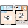 ボヌールカーサ 1LDKの間取り