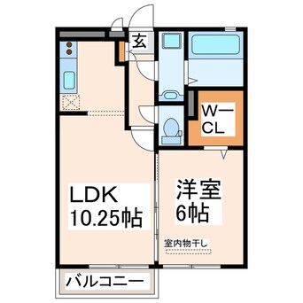 間取図 熊本市営バス/西小峯 徒歩6分 2階 築14年