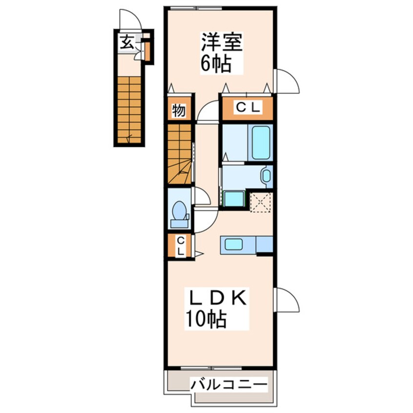 間取図 産交バス（熊本市）/熊工入口 徒歩3分 2階 築13年