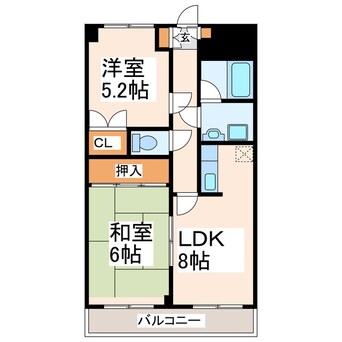 間取図 熊本市営バス/東野中学前 徒歩1分 3階 築30年