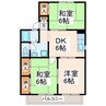 セジュール京塚 3DKの間取り