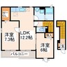 熊本バス/自動車学校入口 徒歩7分 2階 築12年 2LDKの間取り