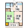 レジデンス健軍 2DKの間取り