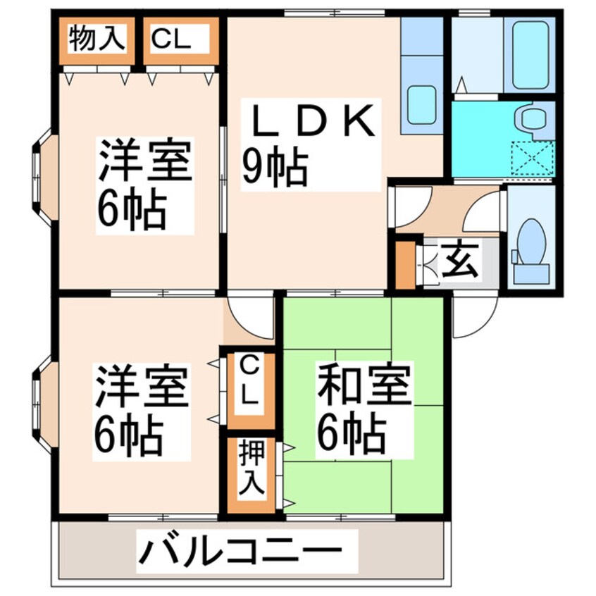 間取図 レジオンあきつ　Ｂ