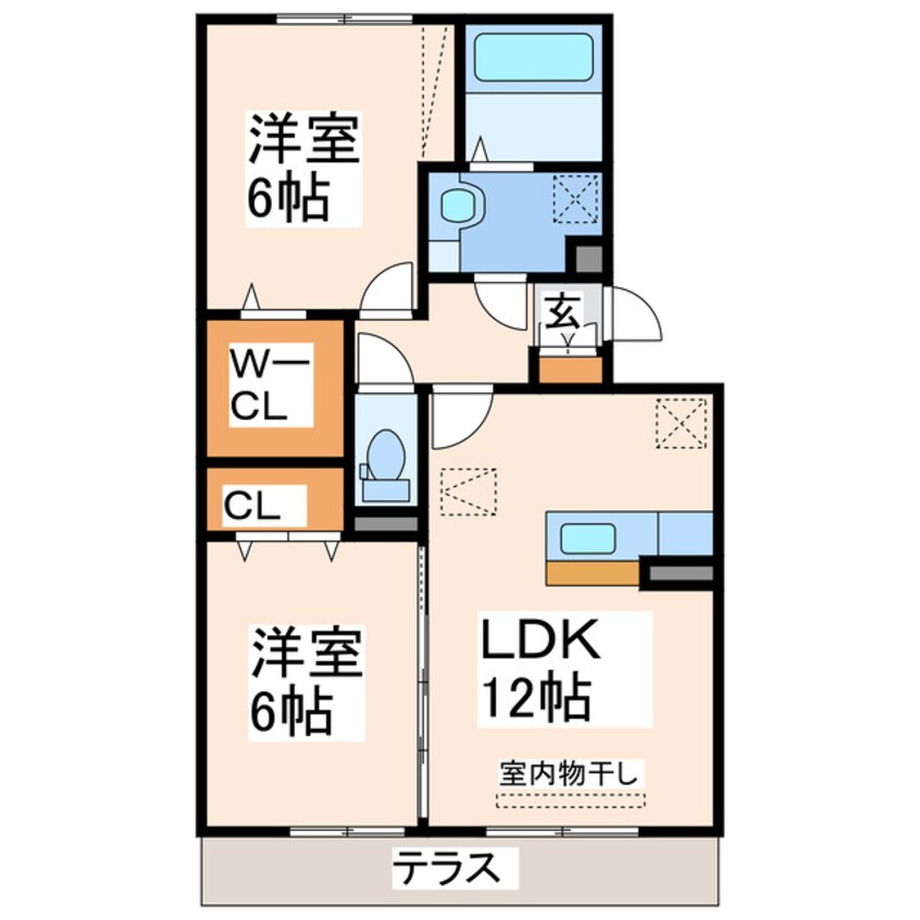 間取図 熊本都市バス（熊本市）/江津郵便局前 徒歩2分 1階 築11年