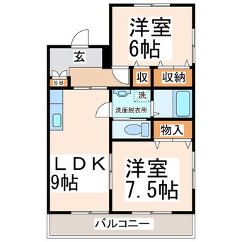 間取図 産交バス（熊本市周辺）/秋津薬局前 徒歩5分 2階 築22年