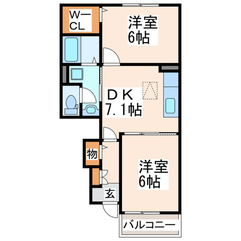間取図 熊本バス/御船小学校前 徒歩2分 1階 築12年