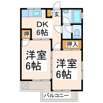 間取図 熊本都市バス（熊本市）/新外入口 徒歩3分 1階 築44年