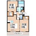 ヴィラはるかぜＢの間取図