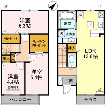 間取図 豊肥本線<阿蘇高原線>/東海学園前駅 徒歩24分 1-2階 築8年
