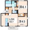 ブランシュール 2LDKの間取り