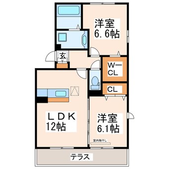 間取図 熊本都市バス（熊本市）/セイラタウン南 徒歩1分 1階 築11年