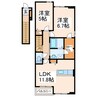 熊本市営バス/小峯 徒歩10分 2階 築10年 2LDKの間取り