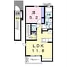 熊本バス/上無田 徒歩1分 2階 築9年 1LDKの間取り