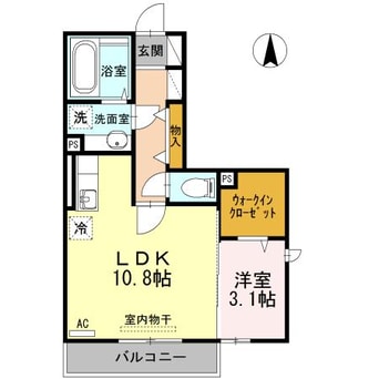 間取図 熊本市電Ａ系統<熊本市交通局>/健軍校前駅 徒歩6分 1階 築9年