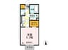 熊本市電Ａ系統<熊本市交通局>/健軍校前駅 徒歩6分 2階 築9年 1Kの間取り