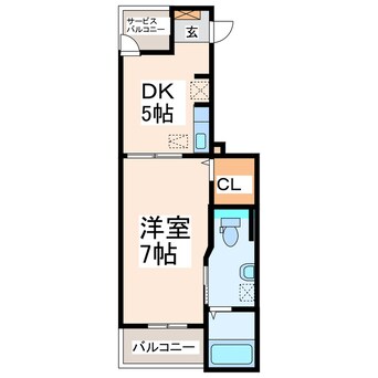 間取図 熊本市電Ａ系統<熊本市交通局>/健軍町駅 徒歩14分 3階 築7年