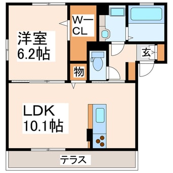 間取図 熊本都市バス（熊本市）/上の門 徒歩6分 2階 築8年
