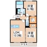産交バス（上益城郡）/広安小学校入口 徒歩6分 2階 築8年 2LDKの間取り