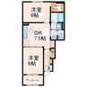 熊本市電Ａ系統<熊本市交通局>/健軍町駅 徒歩74分 1階 築8年 2DKの間取り