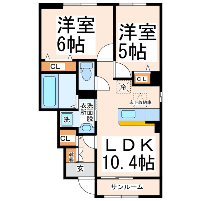 間取図 (上記以外の)熊本市内バス/山の神 徒歩1分 1階 築7年