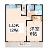 タウン前田 1LDKの間取り