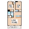 ラフィーネ長嶺 2LDKの間取り