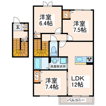 間取図 熊本市営バス/託麻南 徒歩3分 2階 築11年