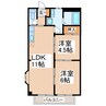 レジデンス山本Ⅱ 2LDKの間取り