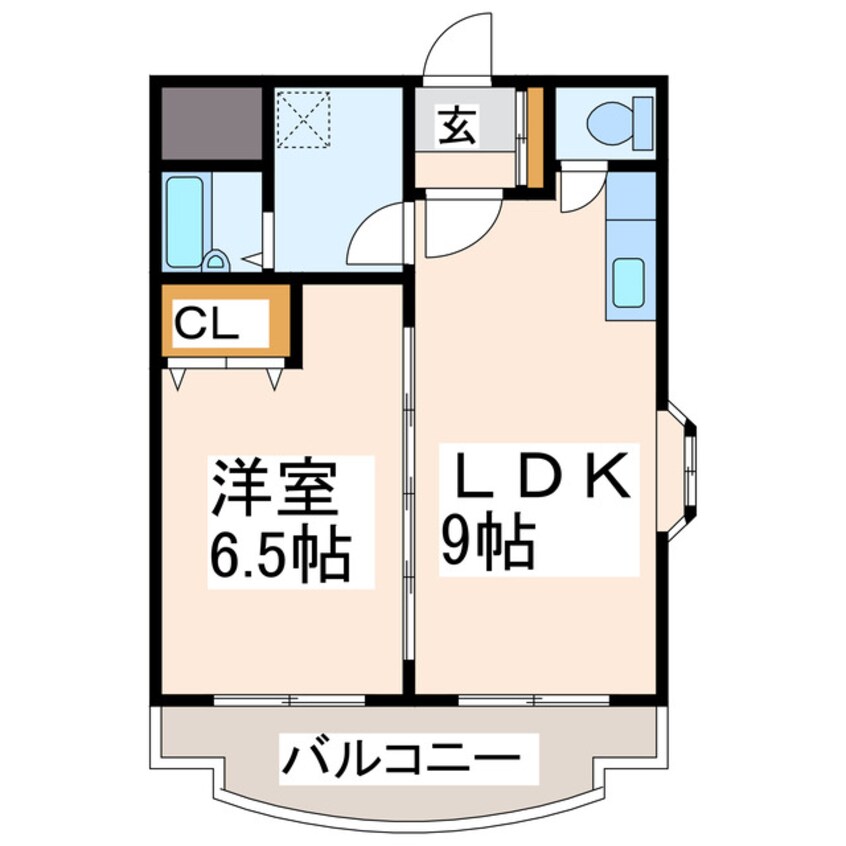 間取図 熊本市営バス/尾ノ上小学校前 徒歩1分 4階 築26年