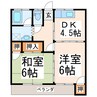 かつきハイツ 2DKの間取り