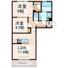 産交バス（熊本市）/府内古閑 徒歩10分 3階 築8年 2LDKの間取り