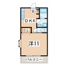 熊本市営バス/東京塚 徒歩2分 2階 築28年 1DKの間取り