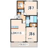 産交バス（熊本市）/保田窪四ツ角 徒歩3分 3階 築16年 2LDKの間取り