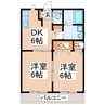 マドレカーサⅠ・Ⅱ 2DKの間取り