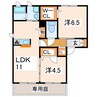 産交バス（熊本市）/下南部団地入口 徒歩6分 1階 築15年 2LDKの間取り