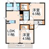 産交バス（熊本市）/下南部団地入口 徒歩6分 1階 築15年 2LDKの間取り