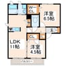 産交バス（熊本市）/下南部団地入口 徒歩6分 1階 築15年 2LDKの間取り