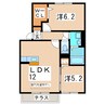産交バス（熊本市周辺）/中山 徒歩3分 1階 築15年 2LDKの間取り