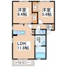 産交バス（熊本市）/下南部団地入口 徒歩5分 2階 築22年 2LDKの間取り