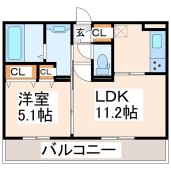 間取図 産交バス（熊本市）/東町 徒歩7分 2階 築5年