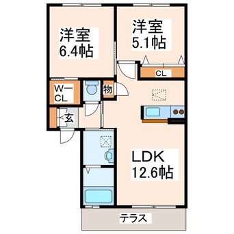 間取図 産交バス（熊本市）/御領 徒歩4分 1階 築12年