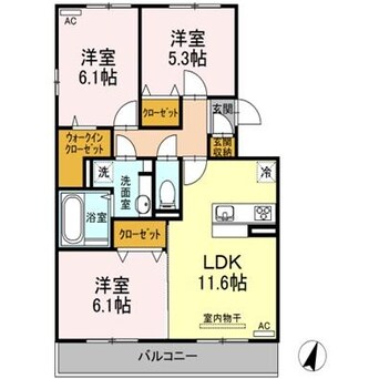 間取図 熊本都市バス（熊本市）/小峯営業所 徒歩1分 2階 築5年