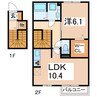 産交バス（熊本市）/戸島駐車場前 徒歩1分 2階 築12年 1LDKの間取り