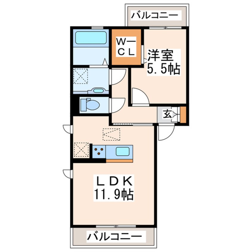 間取図 産交バス（熊本市）/合歓の平 徒歩3分 3階 築4年