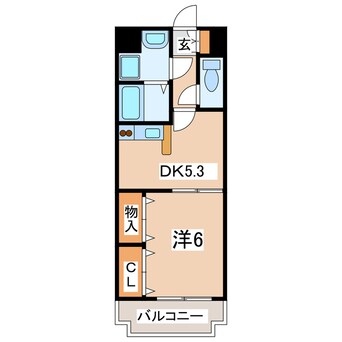 間取図 産交バス（熊本市）/北窪 徒歩4分 7階 築19年