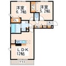 産交バス（熊本市）/東町中央 徒歩15分 2階 築5年 2LDKの間取り
